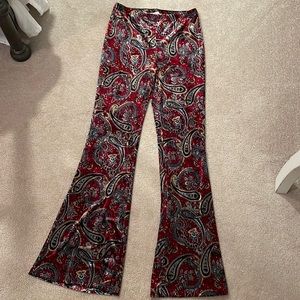 Forever 21 flare paisley velvet pants. Size medium.